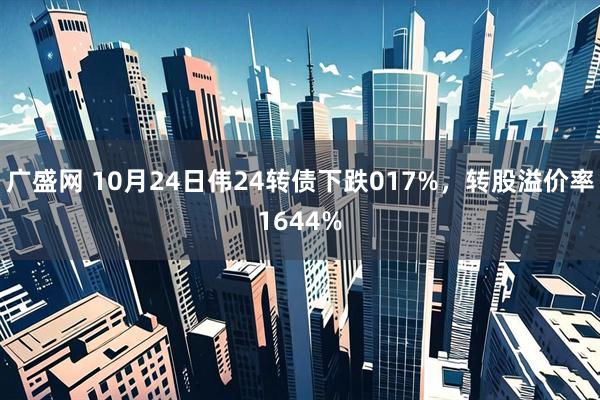 广盛网 10月24日伟24转债下跌017%，转股溢价率1644%